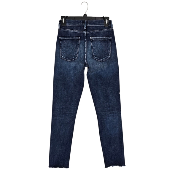 AGOLDE High Rise Skinny Ankle Dark Blue Fray Jeans 26 Preowned - Picture 2 of 9